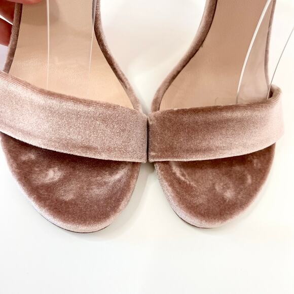 Stuart Weitzman Snowbiz Mink Pink Velvet Stiletto Heel Womens Size 7 - Picture 9 of 15